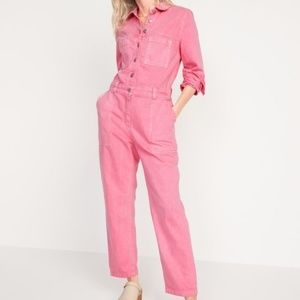 Old Navy Pink Denim Jumpsuit/Boiler Suit